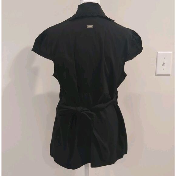 Y2K Vintage G by Guess Black Babydoll Blouse Gothic Whimsigoth Dark Romantic - Picture 5 of 15